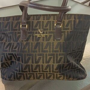 Black and Brown LORENZO Valentino Tote
